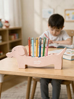 Mi Arcus - Solid Dog Shape Pen Stand- Peach