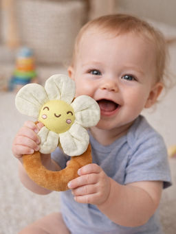 Mi Arcus - Floral Theme Ring Rattle Toy-Cream