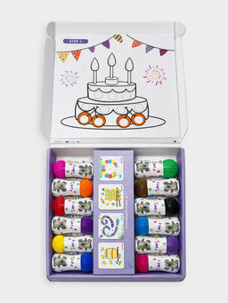 Mi Arcus - 12 Colorful Water-Ink Dot Markers and 12 Activity Sheets- Multi-Color