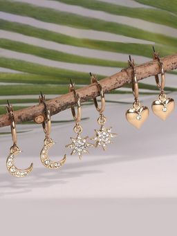 Lilly & Sparkle - Gold-Toned Circular Drop Earrings