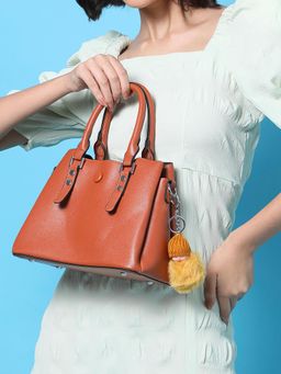 Haute Sauce - Women's Classic Tan Handbag with Detachable Strap