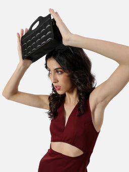 Haute Sauce - Women's Elegant Essential Black Mini Handbag with Detachable Strap