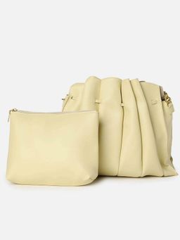Haute Sauce - Women's Tug-And-Go English Yellow Bucket Bag with Pouch