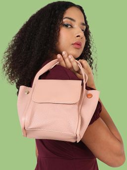 Haute Sauce - Women's Pink Solid Vegan Leather Handbag