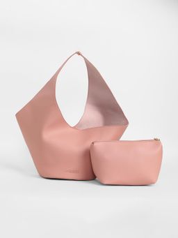 Haute Sauce - Women's The Daily Hobo Bag with Pouch- Blush Pink