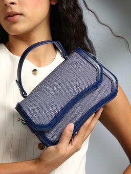 Haute Sauce - Women's The Avenue Handbag with Detachable Strap - Indigo Blue
