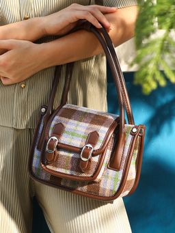Haute Sauce - Women's The Tartan Shoulder Bag - Brown