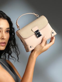 Haute Sauce - Women's The Trunk Handbag with Detachable Strap - Desert Sand