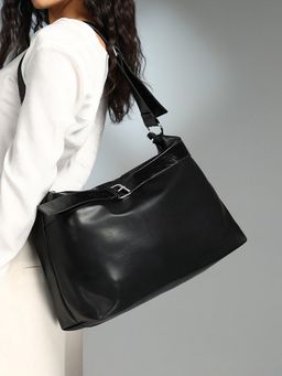 Haute Sauce - Women's The Tang-Buckle Handbag - Onyx Black