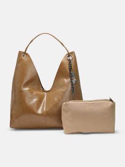 Haute Sauce - Women's The Large Days cape Hobo Bag With Pouch - Khaki