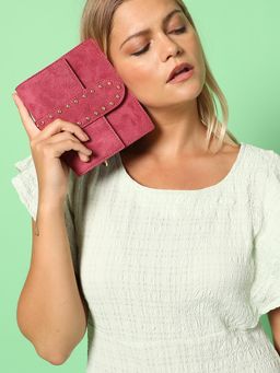 Haute Sauce - Women's Angela Reddish Pink Mini Handbag with Detachable Strap