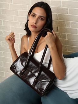 Haute Sauce - Women's The Coraline Shoulder Bag - Coffee Brown