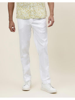 Fabindia - White Cotton Straight Leg Solid Trouser