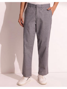 Fabindia - Grey Cotton Blend Straight Leg Solid Trouser