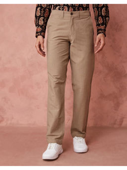 Fabindia - Brown Cotton Straight Leg Solid Trouser