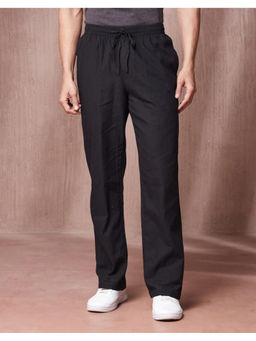 Fabindia - Black Cotton Straight Leg Solid Trouser