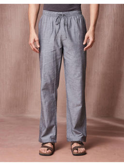 Fabindia - Grey Cotton Straight Leg Solid Trouser
