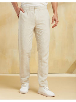 Fabindia - Beige Linen Straight Leg Solid Trouser