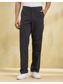 Fabindia - Black Cotton Straight Leg Solid Trouser