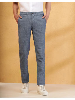 Fabindia - Blue Cotton Straight Leg Solid Trouser