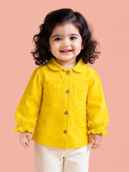 Bloom Up - Yellow Cotton Shirt For Toddler Girls Soft And Comfortable Daily Wear