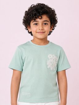 Bloom Up - Blue Boys Stylish Soft Cotton T-Shirt Casual Fashion Kids Wear