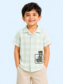 Bloom Up - Pista Green Casual Shirt For Boys And Toddlers