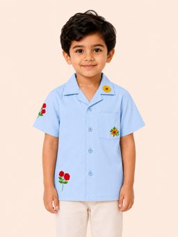 Bloom Up - Surf Blue Casual Shirt For Boys And Toddlers