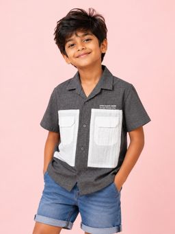 Bloom Up - Boys Grey Casual Shirt