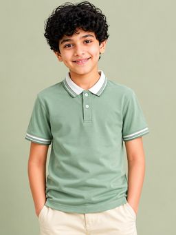 Bloom Up - Smoke Green Polo T-Shirt