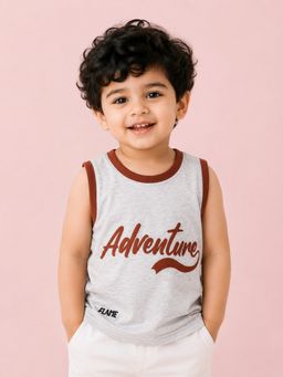 Bloom Up - Grey Boys Adventure Sleeveless T-Shirt Grey