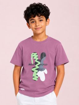 Bloom Up - Purple Pastel Casual T-Shirt For Kids
