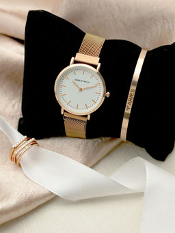 Joker and Witch - Joker & Witch White Stainless Steel Watch and Bracelet With Ring (Set of 3)