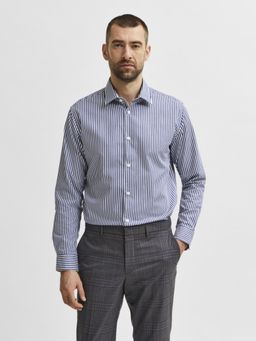 Selected - Blue Striped Full Sleeves Shirt