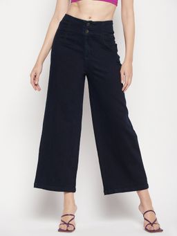 Madame - Navy Blue Solid Jeans