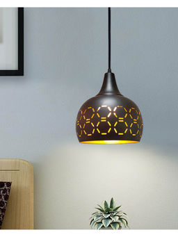 Homesake - Nordic Pendant Lamp, Metal Light Black Tulip