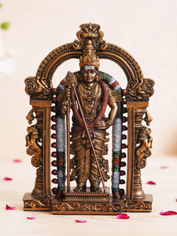 eCraftIndia - Polyresin Bronze Finish Handcrafted Lord kartikeya Statue