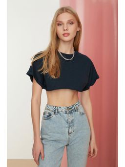 Trendyol - Womens Comfortable Navy Blue T-shirts (XL)