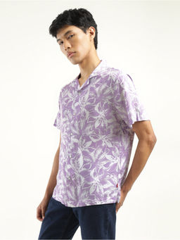 Levi's - Mens Lavender Floral Print Camp Shirt