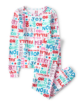 The Children's Place - Girls White Typography Print Night Suit.