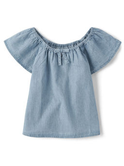 The Children's Place - Girls Denim A-Line Off-Shoulder Top