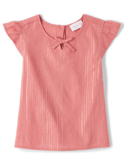 The Children's Place - Girls Pink Shimmery Sleeveless Ruffle Top