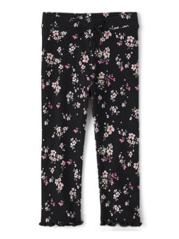 The Children's Place - Girls Black Floral Print Leggings