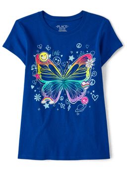The Children's Place - Girls Blue Bold Print T-Shirt