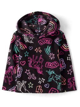 The Children's Place - Girls Black Printed Hoodie