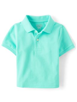 The Children's Place - Baby & Toddler Boys Aqua Pique Polo T-Shirt
