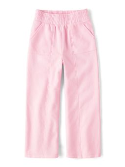 The Children's Place - Girls Pink Fleece Wide Leg Lounge Pant
