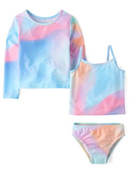 The Children's Place - Toddler Girls Rainbow Marble Three Piece Swimsuit (Set of 3)