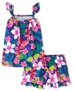 The Children's Place - Girl Floral Top with Shorts
