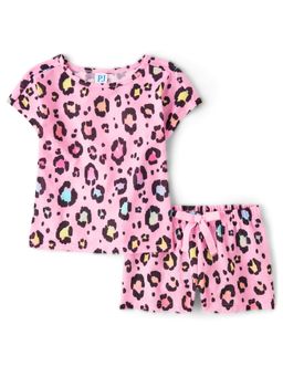 The Children's Place - Girls Rainbow Leopard T-Shirt with Shorts
